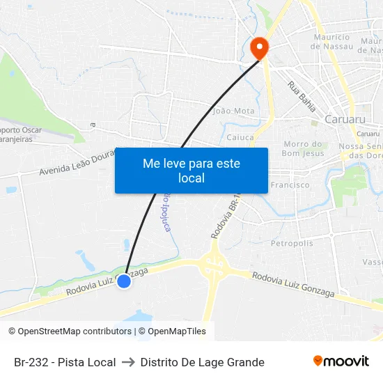 Br-232 - Pista Local to Distrito De Lage Grande map