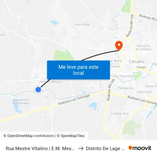 Rua Mestre Vitalino | E.M. Mestre Vitalino to Distrito De Lage Grande map