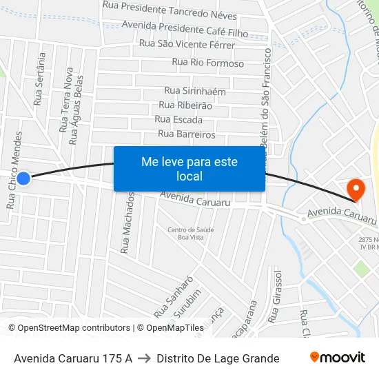 Avenida Caruaru 175 A to Distrito De Lage Grande map