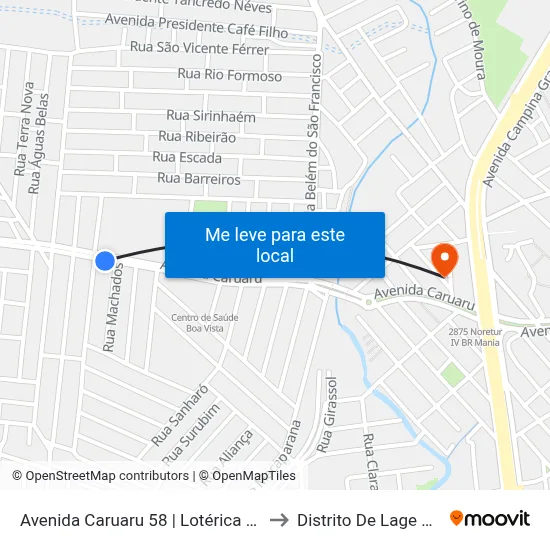 Avenida Caruaru 58 | Lotérica Boa Vista to Distrito De Lage Grande map