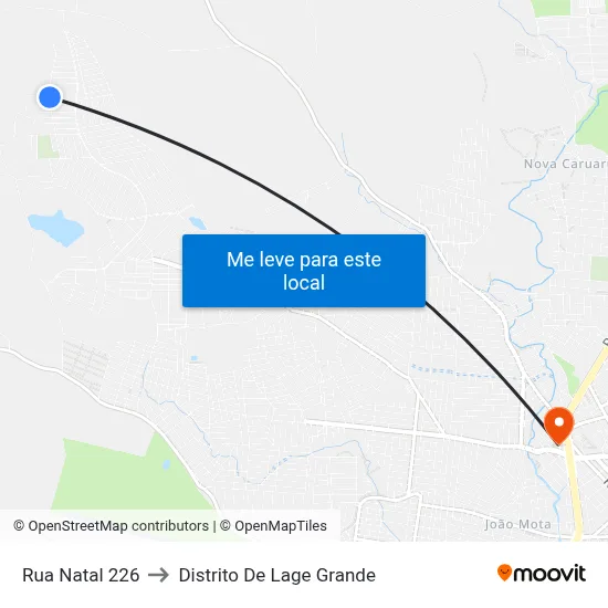 Rua Natal 226 to Distrito De Lage Grande map