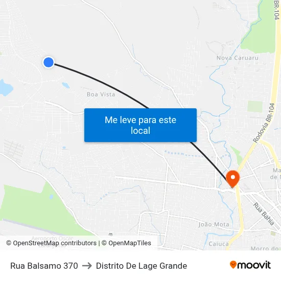 Rua Balsamo 370 to Distrito De Lage Grande map