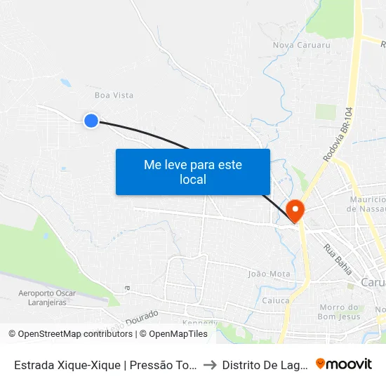 Estrada Xique-Xique | Pressão Total Home Center to Distrito De Lage Grande map