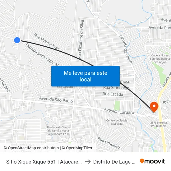 Sitio Xique Xique 551 | Atacarejo Do Piso to Distrito De Lage Grande map