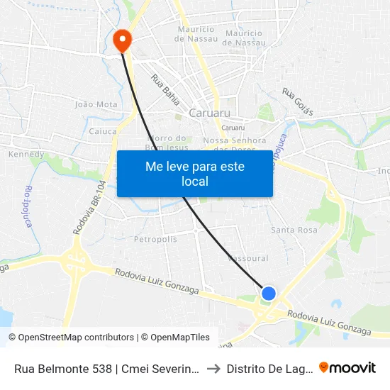Rua Belmonte 538 | Cmei Severino José De Oliveira to Distrito De Lage Grande map