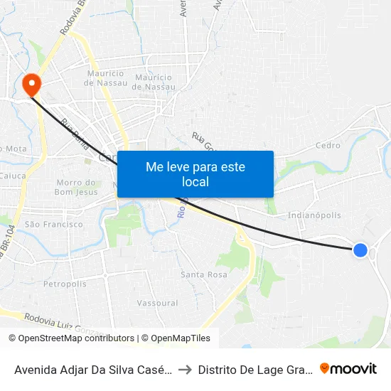 Avenida Adjar Da Silva Casé 311 to Distrito De Lage Grande map