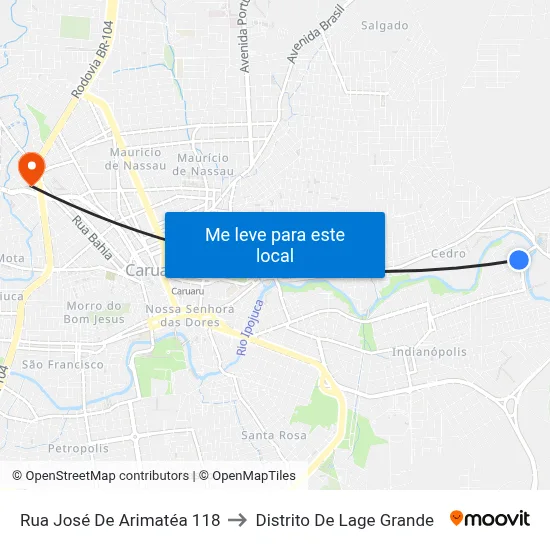 Rua José De Arimatéa 118 to Distrito De Lage Grande map