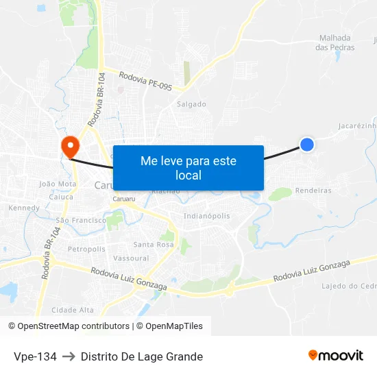 Vpe-134 to Distrito De Lage Grande map