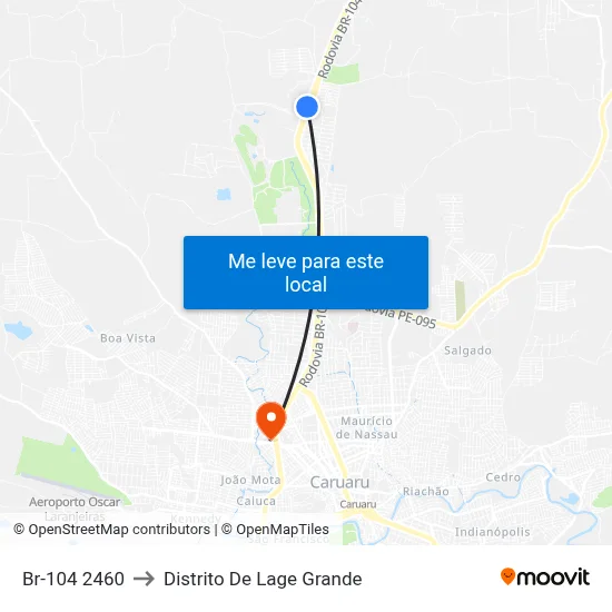 Br-104 2460 to Distrito De Lage Grande map