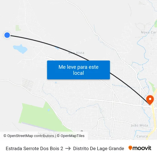 Estrada Serrote Dos Bois 2 to Distrito De Lage Grande map