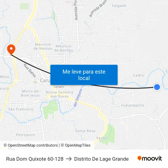 Rua Dom Quixote 60-128 to Distrito De Lage Grande map