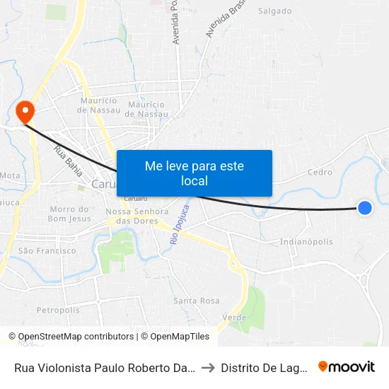 Rua Violonista Paulo Roberto Da Silva, 163-211 to Distrito De Lage Grande map