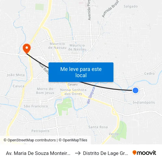 Av. Maria De Souza Monteiro, 287 to Distrito De Lage Grande map