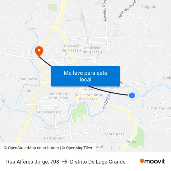 Rua Alferes Jorge, 708 to Distrito De Lage Grande map