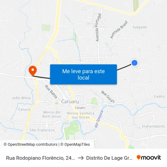 Rua Rodopiano Florêncio, 241-311 to Distrito De Lage Grande map