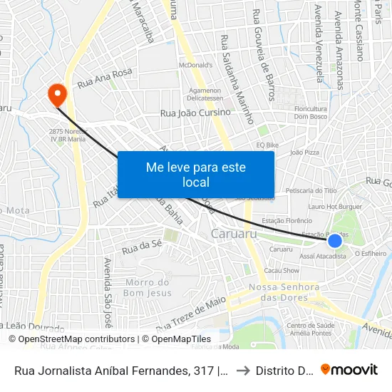 Rua Jornalista Aníbal Fernandes, 317 | Praça Da Criança / Comp. Industrial De Caruaru to Distrito De Lage Grande map