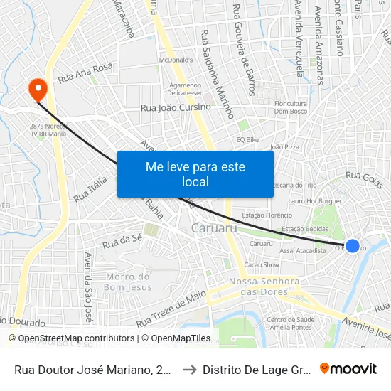 Rua Doutor José Mariano, 286-332 to Distrito De Lage Grande map