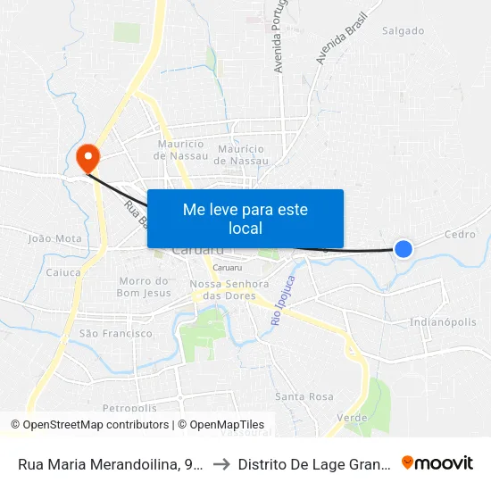 Rua Maria Merandoilina, 970 to Distrito De Lage Grande map