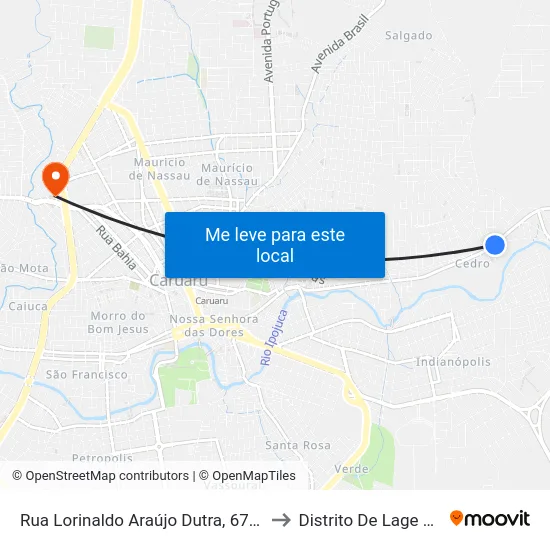 Rua Lorinaldo Araújo Dutra, 679 | Capela to Distrito De Lage Grande map