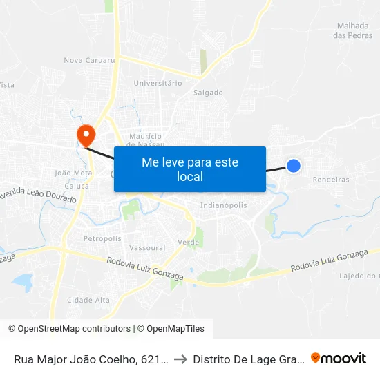 Rua Major João Coelho, 621-669 to Distrito De Lage Grande map