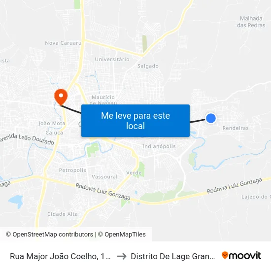Rua Major João Coelho, 155 to Distrito De Lage Grande map