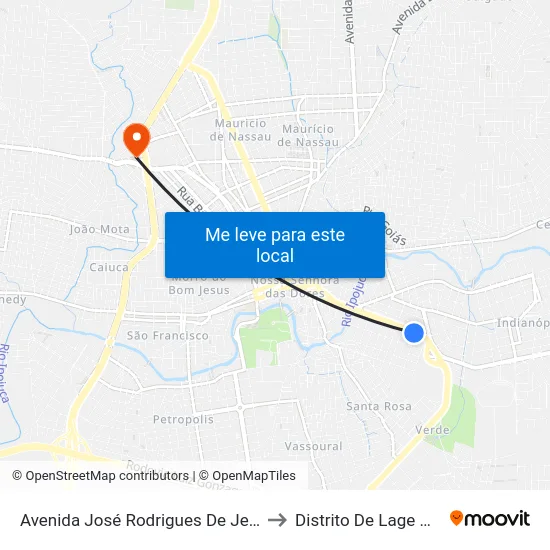 Avenida José Rodrigues De Jesus, 598 to Distrito De Lage Grande map