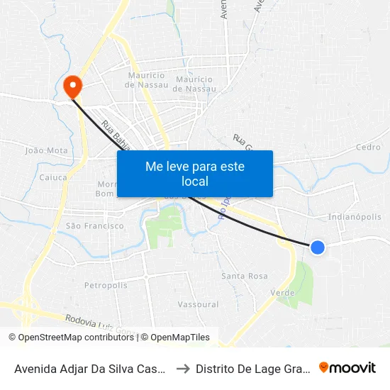 Avenida Adjar Da Silva Casé, 10 to Distrito De Lage Grande map
