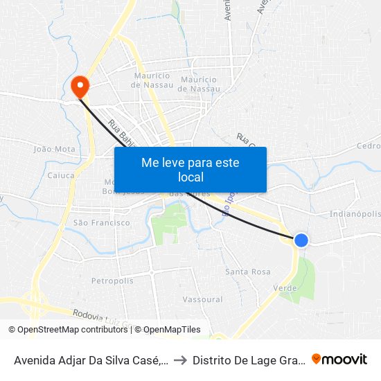 Avenida Adjar Da Silva Casé, 700 to Distrito De Lage Grande map