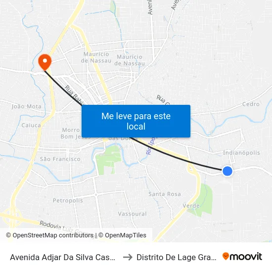 Avenida Adjar Da Silva Casé, 10 to Distrito De Lage Grande map