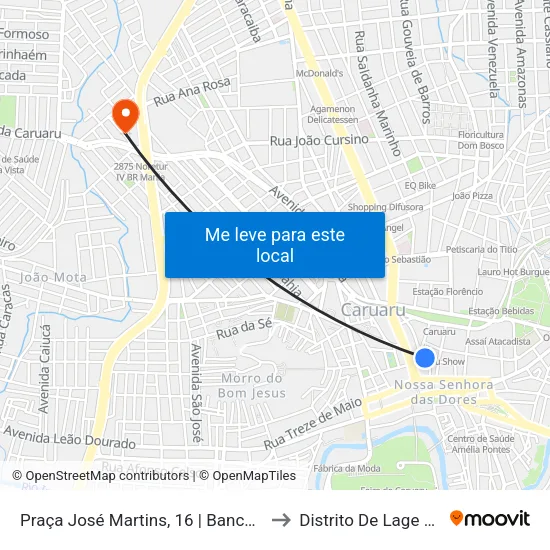 Travessa Rio Branco, S/N - Caruaru to Distrito De Lage Grande map