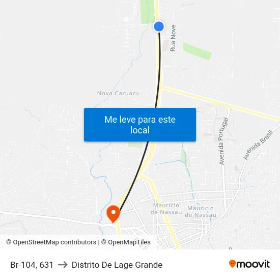 Br-104, 631 to Distrito De Lage Grande map