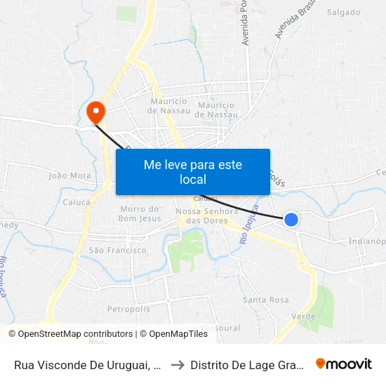 Rua Visconde De Uruguai, 42c to Distrito De Lage Grande map