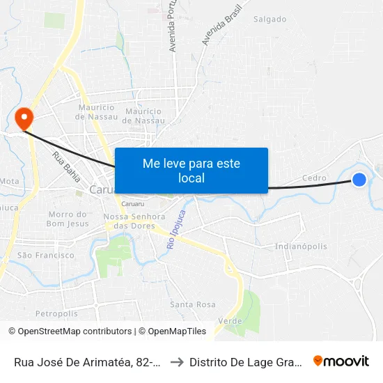 Rua José De Arimatéa, 82-132 to Distrito De Lage Grande map
