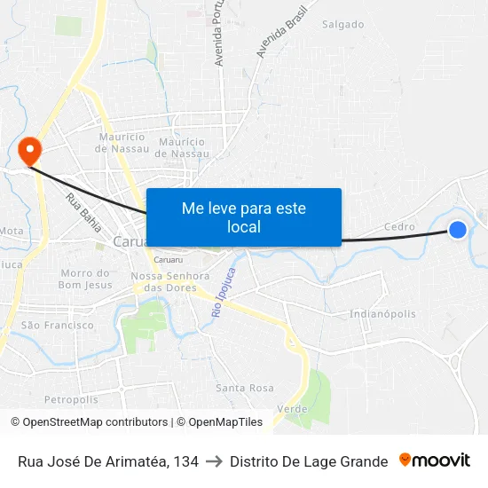 Rua José De Arimatéa, 134 to Distrito De Lage Grande map