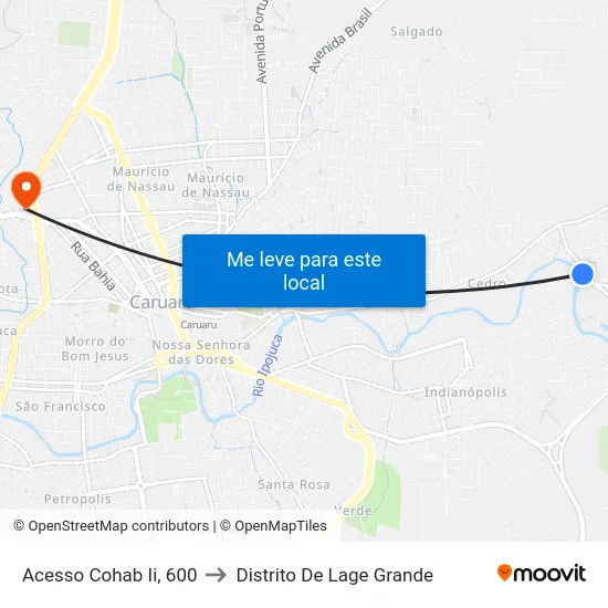 Acesso Cohab Ii, 600 to Distrito De Lage Grande map