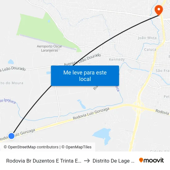 Rodovia Br Duzentos E Trinta E Dois, 733 to Distrito De Lage Grande map