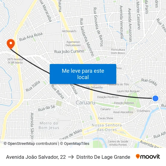 Avenida João Salvador, 22 to Distrito De Lage Grande map