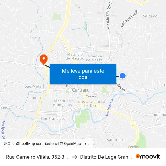 Rua Carneiro Viléla, 352-368 to Distrito De Lage Grande map