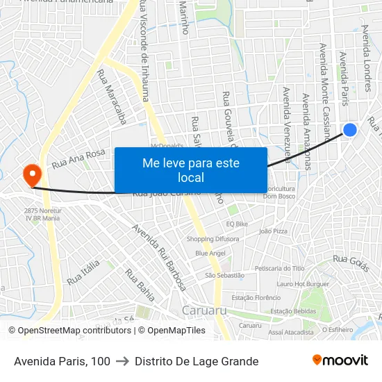 Avenida Paris, 100 to Distrito De Lage Grande map