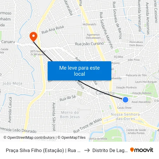 Praça Silva Filho (Estação) | Rua Mestre Pedro, 130 to Distrito De Lage Grande map