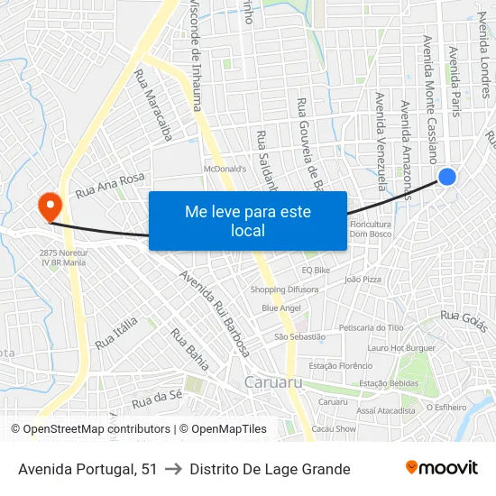 Avenida Portugal, 51 to Distrito De Lage Grande map