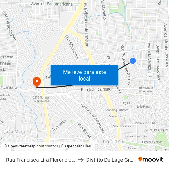 Rua Francisca Líra Florêncio, 420 to Distrito De Lage Grande map