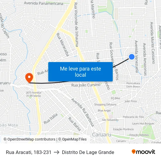 Rua Aracati, 183-231 to Distrito De Lage Grande map
