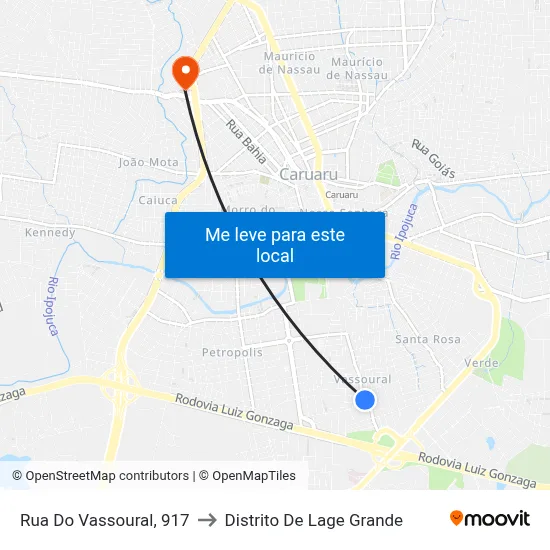 Rua Do Vassoural, 917 to Distrito De Lage Grande map
