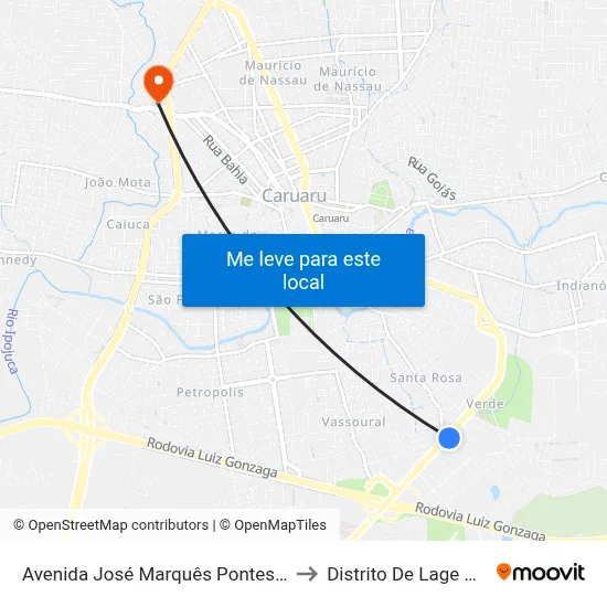 Avenida José Marquês Pontes 117-271 to Distrito De Lage Grande map