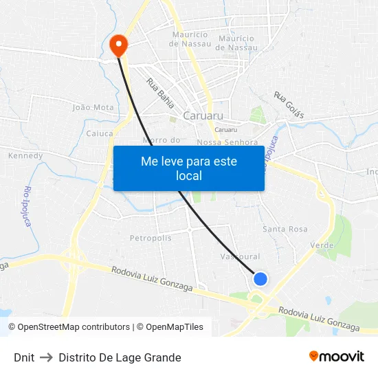 Dnit to Distrito De Lage Grande map