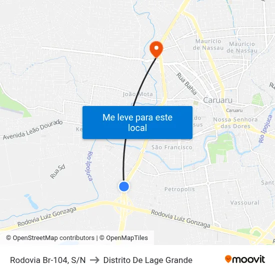 Rodovia Br-104, S/N to Distrito De Lage Grande map