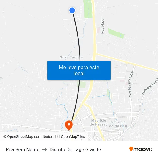 Rua Sem Nome to Distrito De Lage Grande map