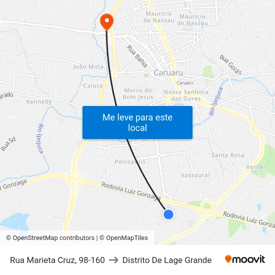 Rua Marieta Cruz, 98-160 to Distrito De Lage Grande map