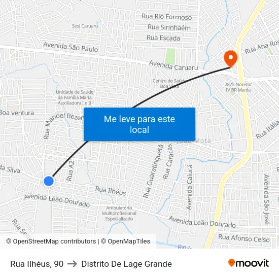 Avenida Santo Amaro, 92 - Caruaru to Distrito De Lage Grande map